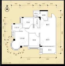 钜隆风度广场3室2厅1卫户型图