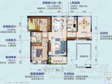 碧桂园滨海城2室2厅1卫户型图