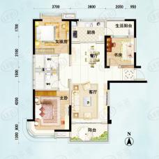 浏阳碧桂园3室2厅2卫户型图