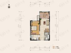 中海新城环宇国际1室1厅1卫户型图