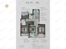 华景川云流名邸3室2厅2卫户型图