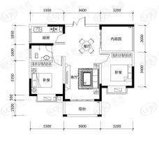 钱隆学府7号栋3号户型两房两厅一卫户型图