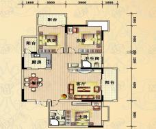 丰汇广场7#-1-3房户型图