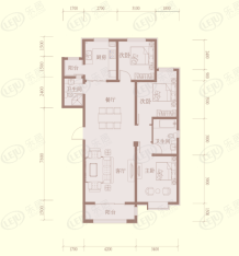 八方紫金御苑A3-c户型三室两厅两卫138平米户型图