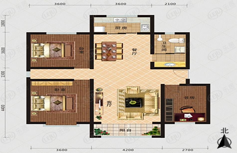 伊犁伊宁市公园大地 户型建面约89.48~118.6㎡