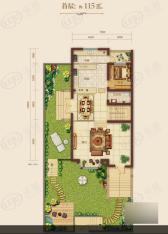 鼎峰中央公园别墅户型C首层户型图