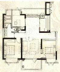 万科城花新园A户型户型图