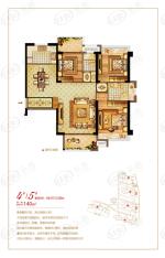 香江铂宫4-5#楼140㎡ 三房两厅两卫户型图