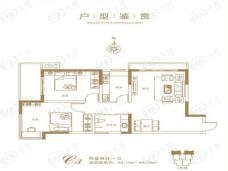 宇信凯旋公馆2室2厅1卫户型图