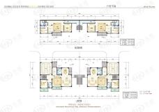 锦隆云山墅F户型地下和一层户型图