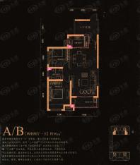 曲江圣卡纳2010年5月19日从售楼部了解到目前在售A/B 两室两厅一卫户型图