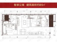 佳兆业中央广场二期3室2厅1卫户型图