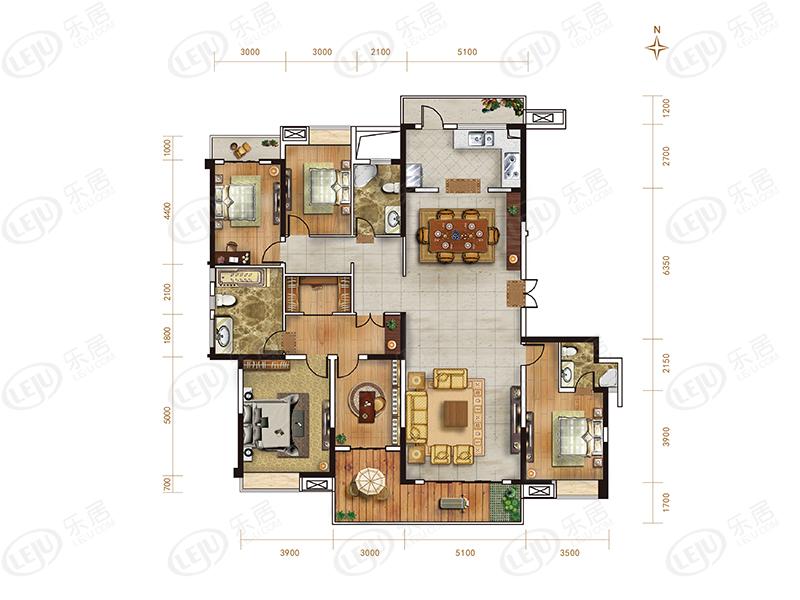 长沙天心福天藏郡院子 户型建面约136~254.52㎡