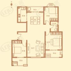 修武建业森林半岛3室2厅1卫户型图