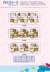 碧桂园城市花园茂名碧桂园城市花园N131-3，5房3厅，建筑面积：01层280.16㎡、02层280.09㎡、03层245.18㎡户型图