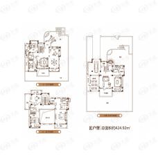 亿达玖墅E户型 五室三厅三卫户型图