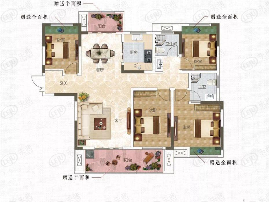 驿城信合·壹号院住宅 户型面积115.52~145.63㎡