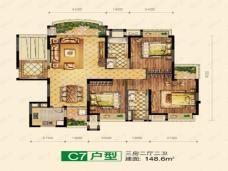 颐养公社3室2厅2卫户型图