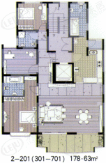 臻藏元一新苑房型: 复式;  面积段: 115.82 －284.9 平方米;户型图
