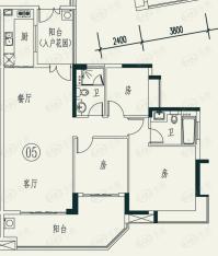 广州富力泉天下三期洋房T5栋05户型户型图