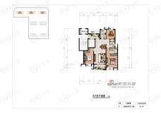 荣府一品三房两厅两卫一阳台 建筑面积约为113.9㎡户型图