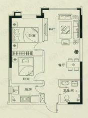 东特新居二期二房一厅一卫户型图