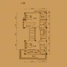 人信太子湾A1-2户型 中间单元二层户型图