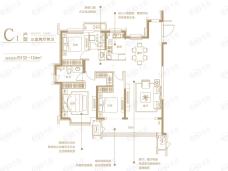 紫薇公馆3室2厅2卫户型图