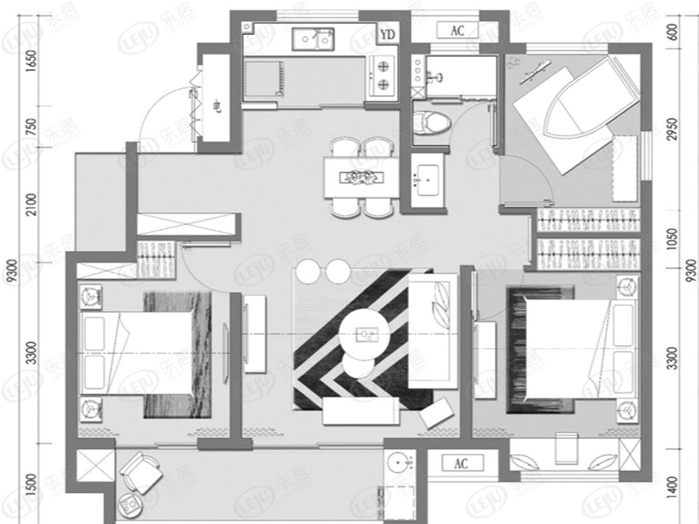 莱山海阳鲁能胜地 户型建面约55~140㎡