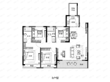 天镜云著府（金辉天镜云著）建面约126㎡边套D户型户型图