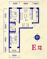 水榭花都E户型二居室户型图