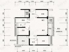 御海尚品花园3室2厅2卫户型图