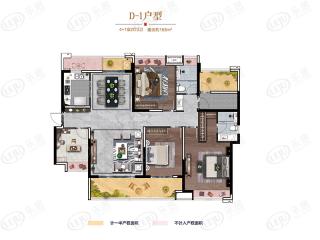 碧桂园天玺湾D-1户型户型图