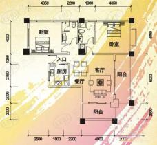 夏威夷海岸二房二厅户型图