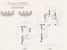 福晟钱隆尚品5室2厅2卫户型图