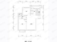 新星宇集团品牌2室2厅1卫户型图