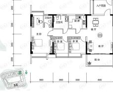 凯欣名苑3栋2梯 2-5层 03户型户型图