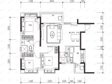 恒大西辰绿洲（C地块）3室2厅2卫户型图