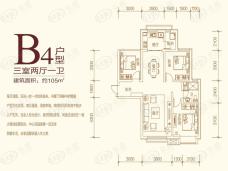 甘肃建投地产百郦湾3室2厅1卫户型图