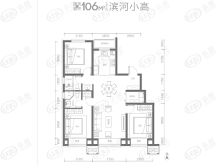 中海尚学府106平米户型图