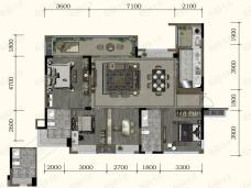 绿地威廉公馆商铺A1户型4室2厅2卫130平米户型图