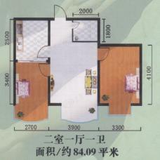 世众宏厦家园房型: 二房;  面积段: 84 －84 平方米;户型图