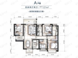 五象澜庭府A户型户型图