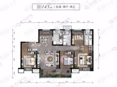 万达·天御四期4室2厅2卫户型图