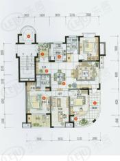 兰韵天城房型: 四房;  面积段: 156 －198 平方米;
户型图
