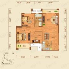 星悦城B8户型 三房两厅一卫户型图