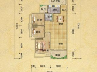 新景·未来城8，12栋三室两厅一卫户型图
