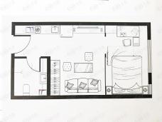 绿蒙国泰广场1室1厅1卫户型图