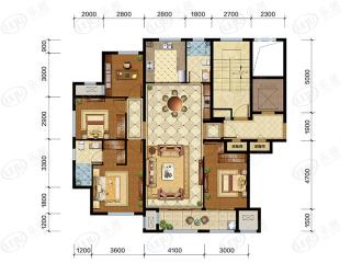 三盛璞悦府建面约144㎡户型户型图