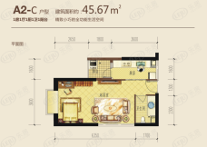 金泰国际1室1厅1卫户型图